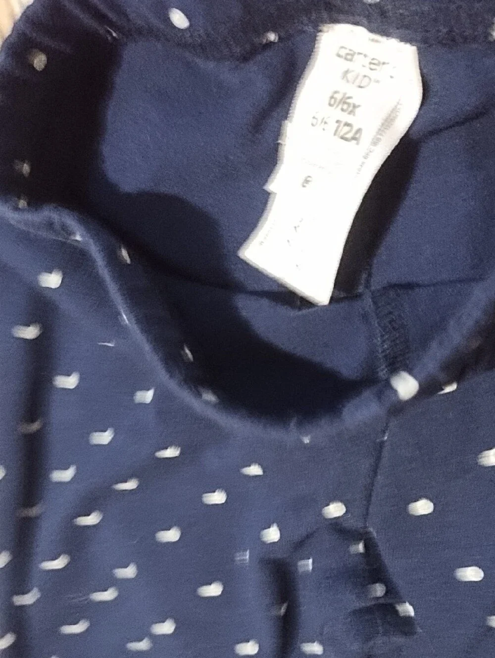 Carter's Navy Blue Striped Top and Polka Dot Leggings Kids Bundle Of 5 5-6x VGC.